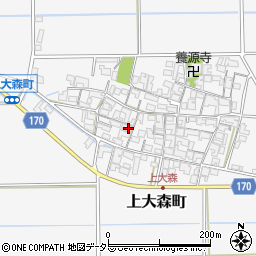 滋賀県東近江市上大森町1121周辺の地図