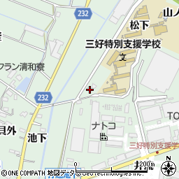 愛知県みよし市打越町上池田周辺の地図