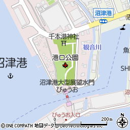 港口公園周辺の地図