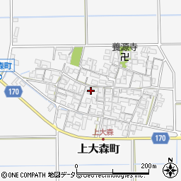 滋賀県東近江市上大森町1111周辺の地図