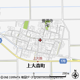 滋賀県東近江市上大森町1100周辺の地図