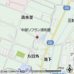 愛知県みよし市打越町清水釜周辺の地図