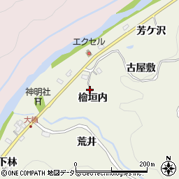 愛知県豊田市石楠町檜垣内周辺の地図