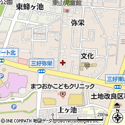 愛知県みよし市三好町弥栄22周辺の地図