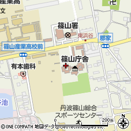 兵庫県篠山庁舎　兵庫県丹波県民局篠山土地改良事務所業務課周辺の地図