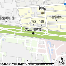 大江川緑地周辺の地図
