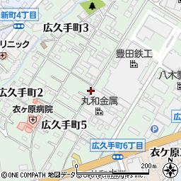 愛知県豊田市広久手町周辺の地図
