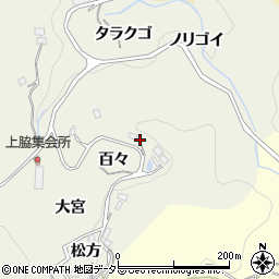 愛知県豊田市上脇町百々周辺の地図