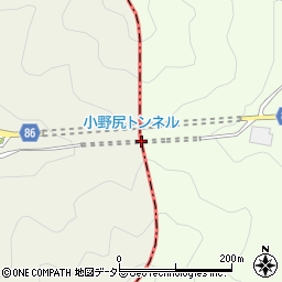 小野尻峠周辺の地図