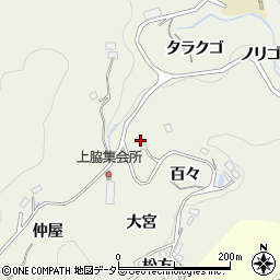 愛知県豊田市上脇町百々38周辺の地図
