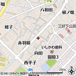 愛知県みよし市三好町赤羽根42周辺の地図