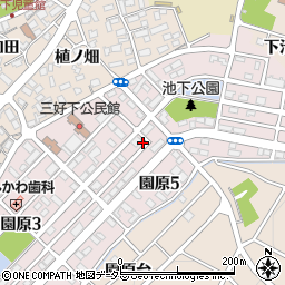 愛知県みよし市園原周辺の地図