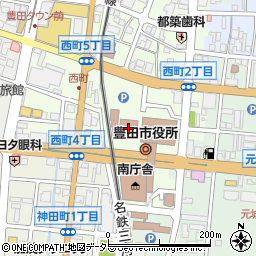 豊田市役所西庁舎周辺の地図