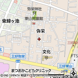 愛知県みよし市三好町弥栄33周辺の地図