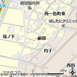 愛知県みよし市西一色町前原周辺の地図