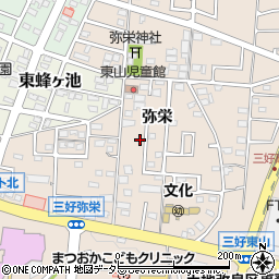愛知県みよし市三好町弥栄33-16周辺の地図