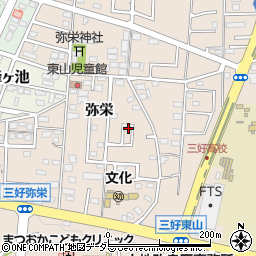 愛知県みよし市三好町弥栄38周辺の地図