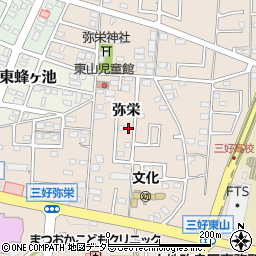 愛知県みよし市三好町弥栄33-23周辺の地図