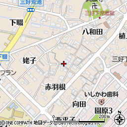 愛知県みよし市三好町赤羽根58周辺の地図