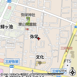 愛知県みよし市三好町弥栄38-11周辺の地図