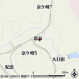 愛知県豊田市古瀬間町窟谷周辺の地図