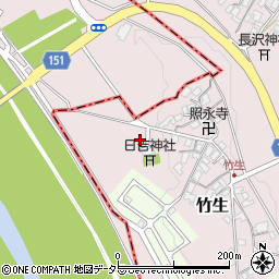 〒520-2363 滋賀県野洲市竹生の地図