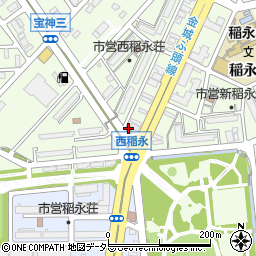 名古屋西稲永郵便局周辺の地図
