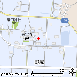 兵庫県丹波篠山市野尻345周辺の地図