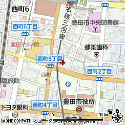 愛知県豊田市西町周辺の地図