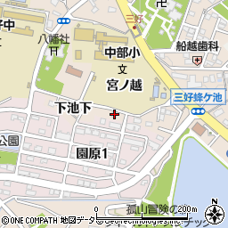 愛知県みよし市三好町下池下周辺の地図