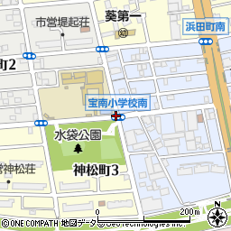 宝南小学校南周辺の地図