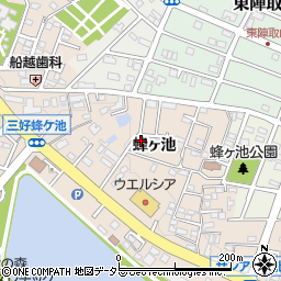 愛知県みよし市三好町蜂ヶ池周辺の地図