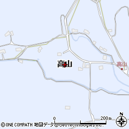 岡山県鏡野町（苫田郡）高山周辺の地図