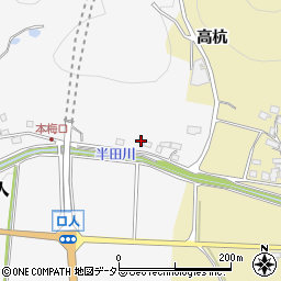 京都府南丹市園部町口人高杭周辺の地図