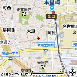 愛知県名古屋市南区本星崎町大道361-2周辺の地図