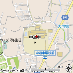 津山市立中道中学校周辺の地図