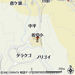 愛知県豊田市上脇町タラクゴ周辺の地図