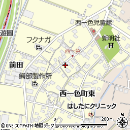 愛知県みよし市西一色町中周辺の地図