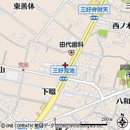 愛知県みよし市三好町荒池周辺の地図