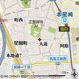 愛知県名古屋市南区本星崎町大道411-2周辺の地図