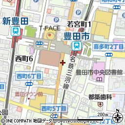 豊田市駅西周辺の地図