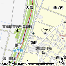 愛知県みよし市西一色町前田周辺の地図