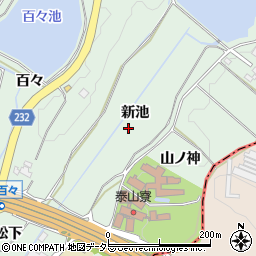 愛知県みよし市打越町新池周辺の地図