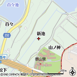 愛知県みよし市打越町（新池）周辺の地図
