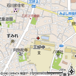 愛知県みよし市三好町（前畑）周辺の地図