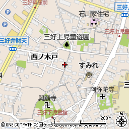 愛知県みよし市三好町西ノ木戸14周辺の地図