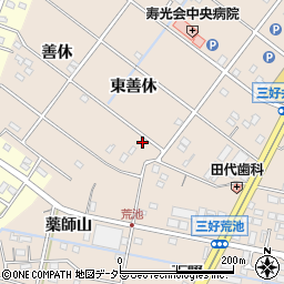 愛知県みよし市三好町東善休周辺の地図