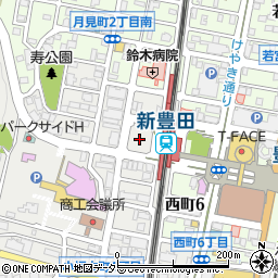 新豊田駅西駐車場周辺の地図