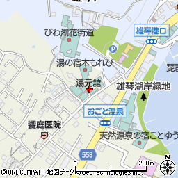琵琶湖畔　おごと温泉　湯元舘周辺の地図