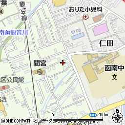 静岡県田方郡函南町間宮870周辺の地図